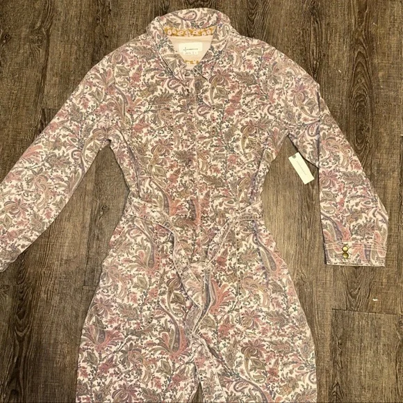 Anthropologie Pink Paisley Jumpsuit - Picture 2 of 3